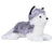 silver fox stuffed animal captured from a slight right front angled view.