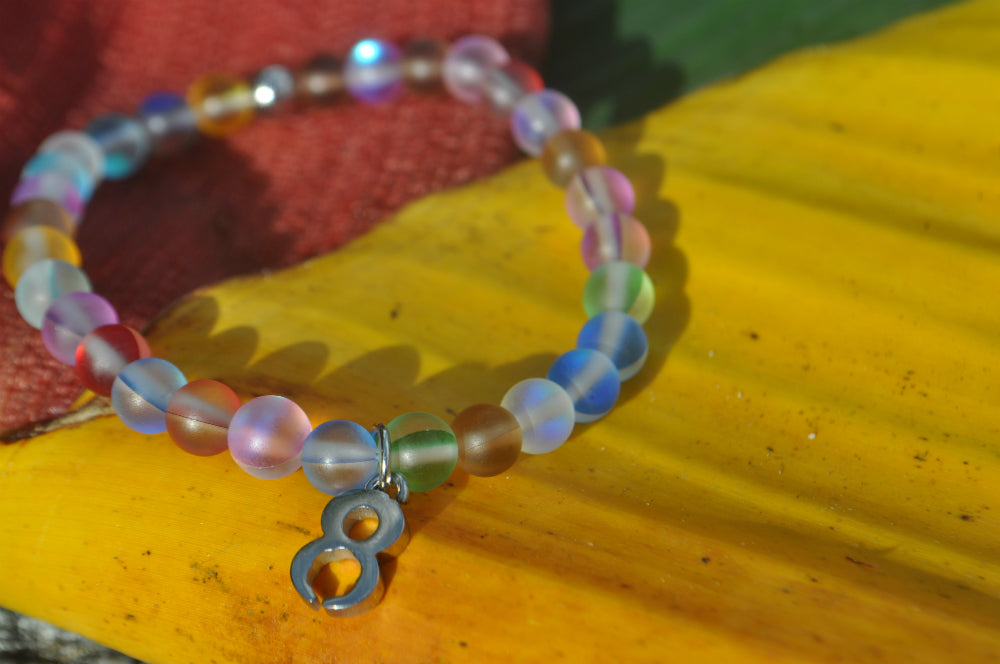 Rainbow Glass Sloth Bracelet - Protect 100 Trees and Plant 10 Trees to Save Sloths and Our Planet